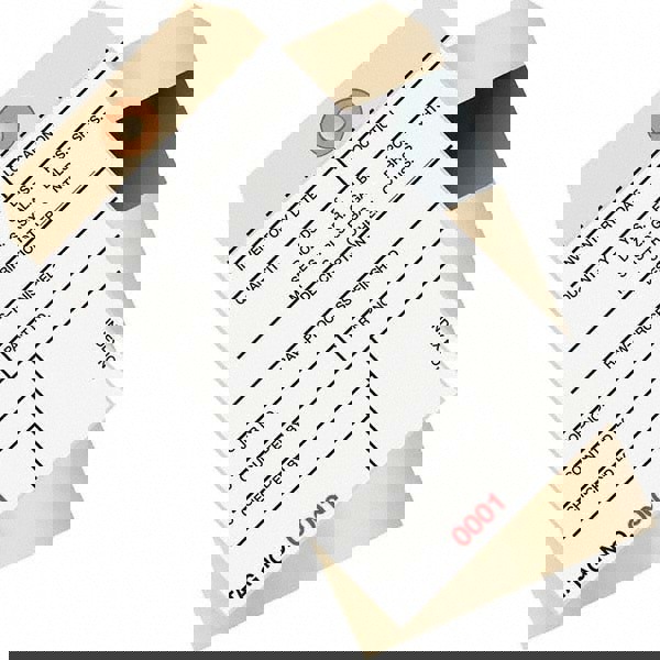 Blank Tag: 6-1/4'' High, Manila & White, Synthetic Paper